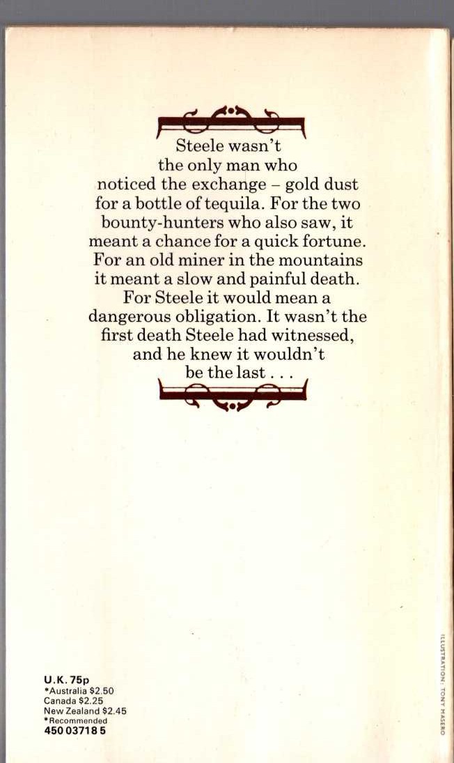 George G. Gilman  ADAM STEELE 18: THE HARD WAY magnified rear book cover image
