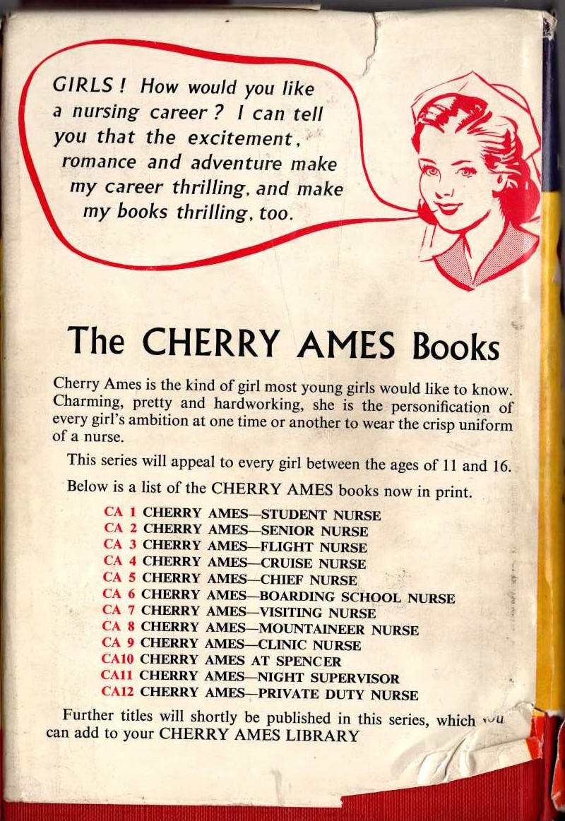 CHERRY AMES CRUISE NURSE magnified rear book cover image