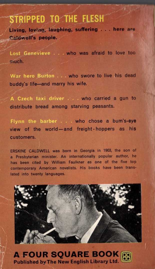Erskine Caldwell  WHEN YOU THINK OF ME magnified rear book cover image