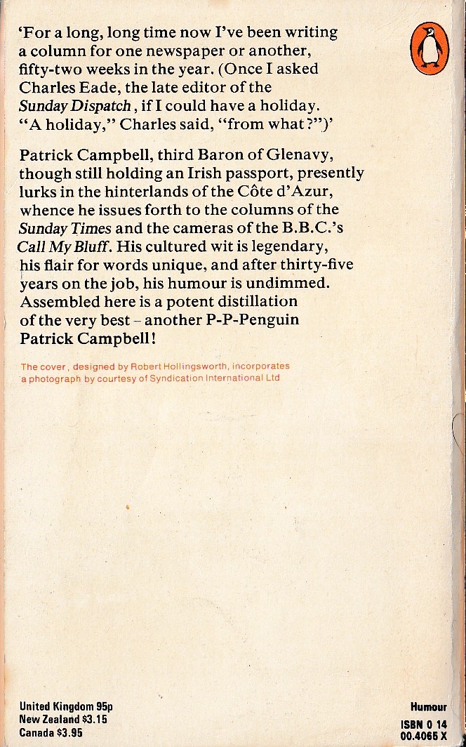 Patrick Campbell  35 YEARS ON THE JOB [Journalism] magnified rear book cover image