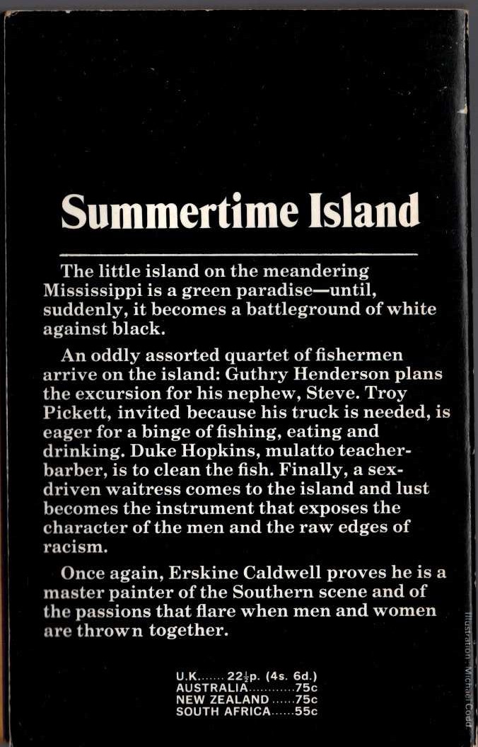 Erskine Caldwell  SUMMERTIME ISLAND magnified rear book cover image