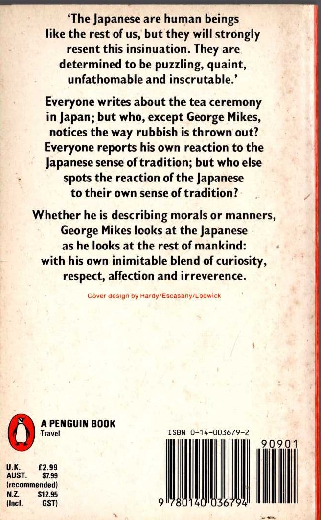 George Mikes  THE LAND OF THE RISING YEN magnified rear book cover image