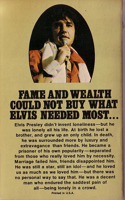 David Hanna  ELVIS: Lonely Star At The Top magnified rear book cover image