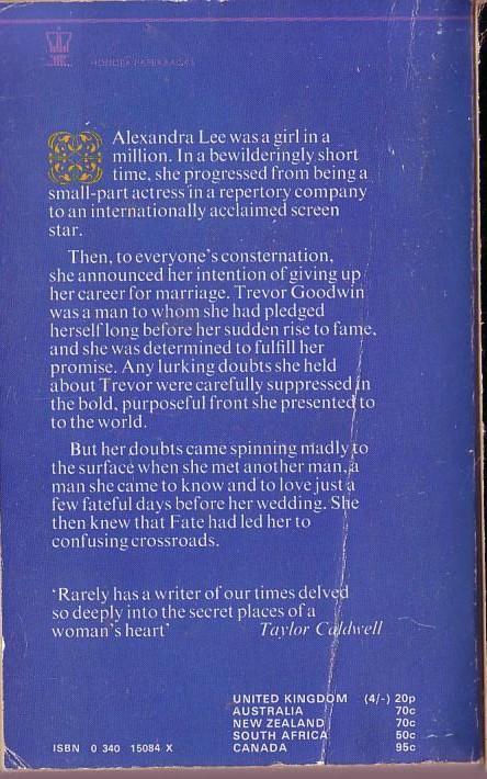 Denise Robins  THE UNLIT FIRE magnified rear book cover image