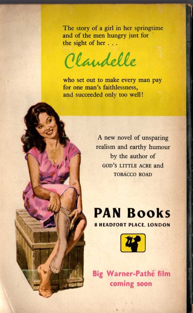 Erskine Caldwell  CLAUDELLE magnified rear book cover image