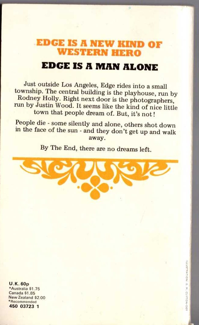 George G. Gilman  EDGE 7: CALIFORNIA KILLING magnified rear book cover image