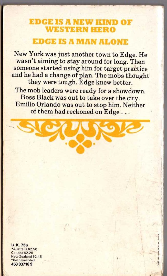 George G. Gilman  EDGE 30: WAITING FOR A TRAIN magnified rear book cover image