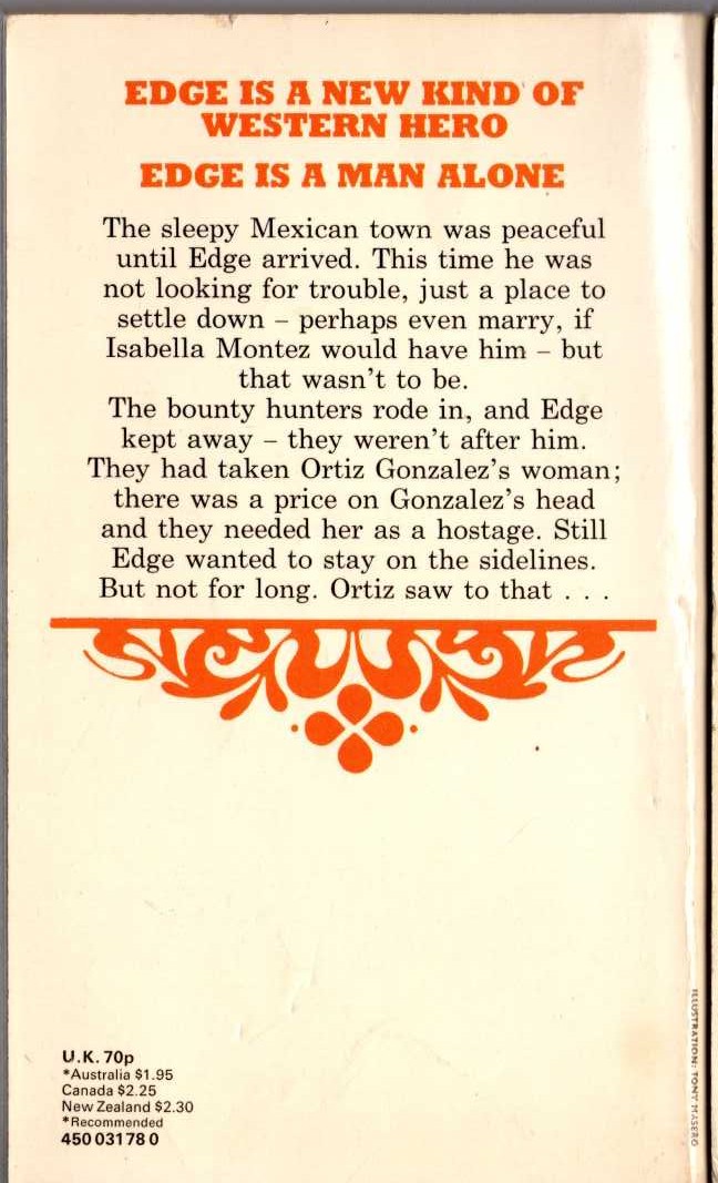 George G. Gilman  EDGE 26: SAVAGE DAWN magnified rear book cover image
