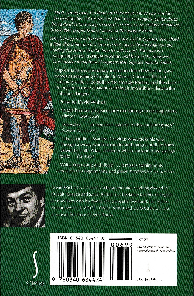 David Wishart  SEJANUS magnified rear book cover image