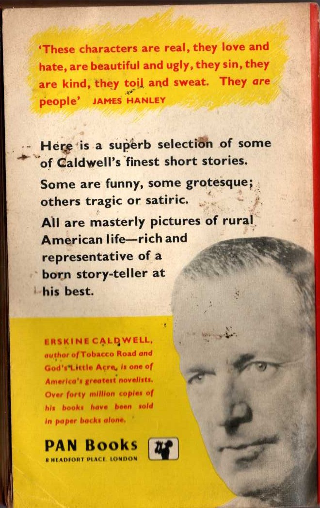 Erskine Caldwell  THE COURTING OF SUSIE BROWN magnified rear book cover image