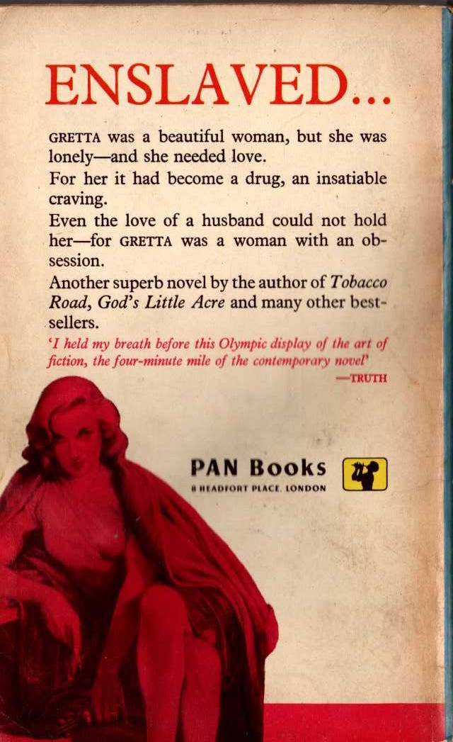 Erskine Caldwell  GRETTA magnified rear book cover image