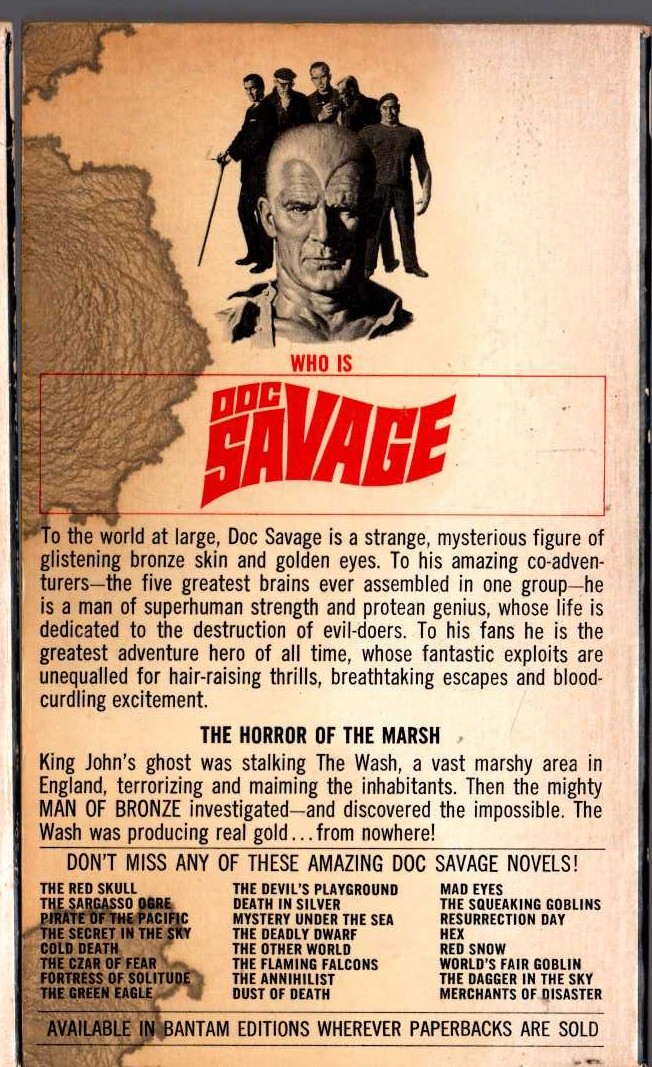 Kenneth Robeson  DOC SAVAGE: THE SEA MAGICIAN magnified rear book cover image