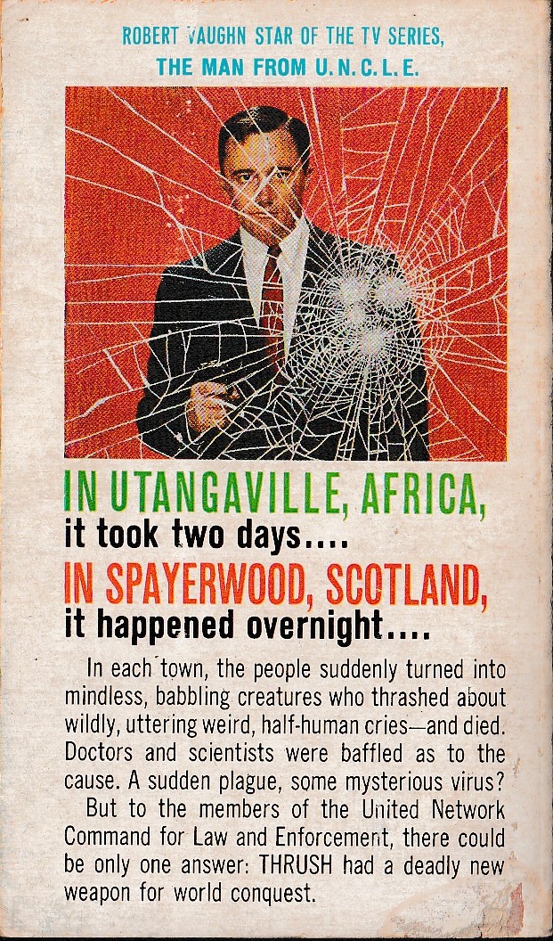 Michael Avallone  THE MAN FROM U.N.C.L.E. (No.1) magnified rear book cover image