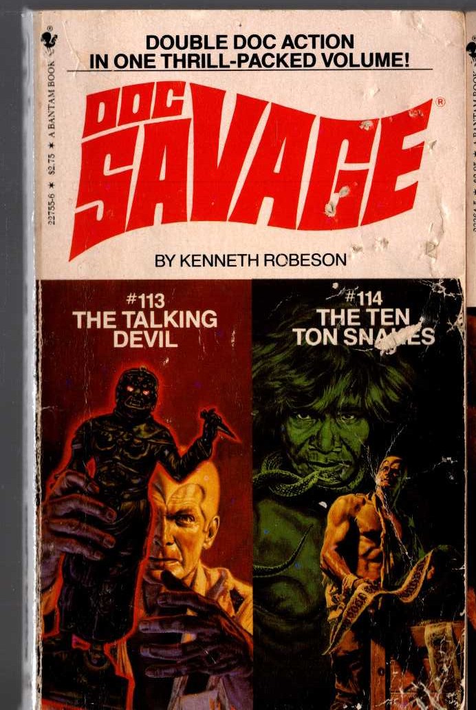 Kenneth Robeson  DOC SAVAGE: THE TALKING DEVIL and THE TEN TON SNAKES front book cover image