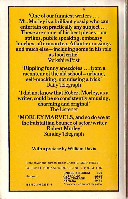 Robert Morley  MORLEY MARVELS magnified rear book cover image