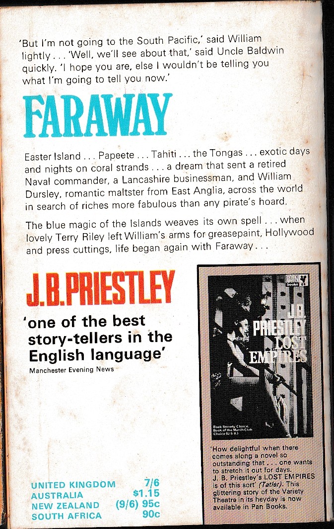 J.B. Priestley  FARAWAY magnified rear book cover image
