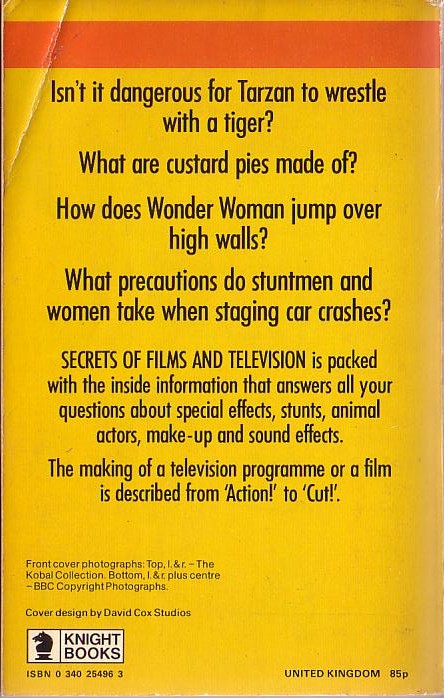 Gordon Hill  SECRETS OF FILMS AND TELEVISION magnified rear book cover image