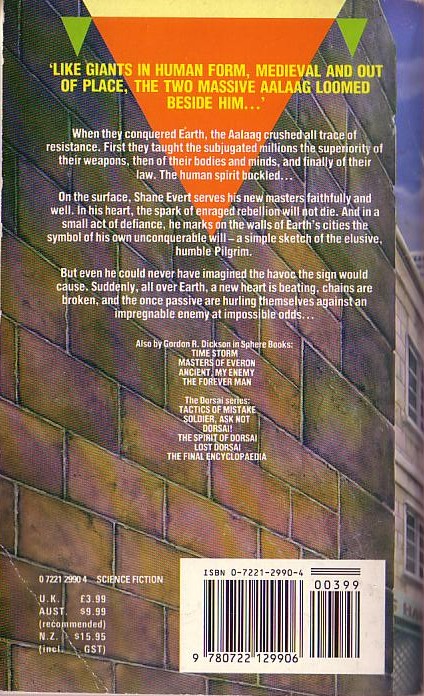 Gordon R. Dickson  WAY OF THE PILGRIM magnified rear book cover image