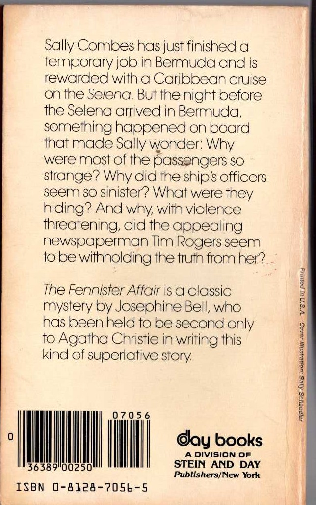 Josephine Bell  THE FENNISTER AFFAIR magnified rear book cover image