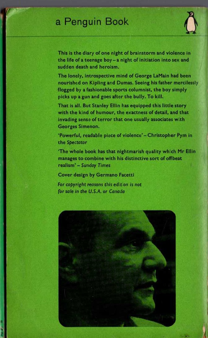 Stanley Ellin  DREADFUL SUMMIT magnified rear book cover image