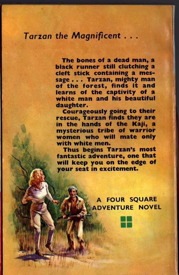 Edgar Rice Burroughs  TARZAN THE MAGNIFICENT magnified rear book cover image
