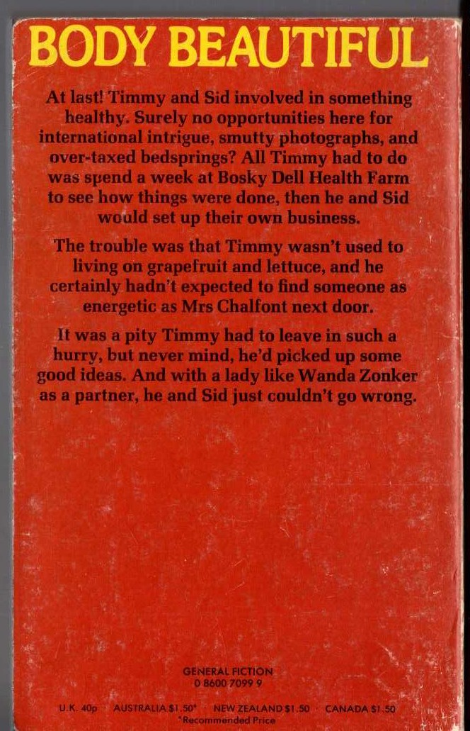 Timothy Lea  CONFESSIONS FROM A HEALTH FARM magnified rear book cover image