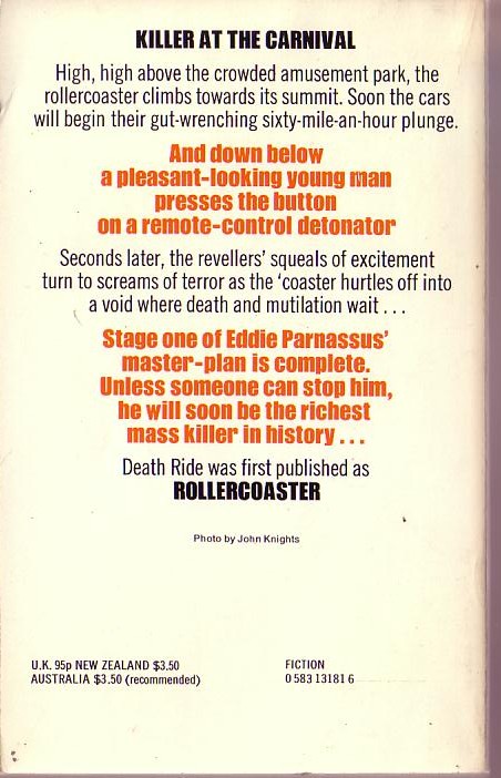 Burton Wohl  DEATH RIDE magnified rear book cover image