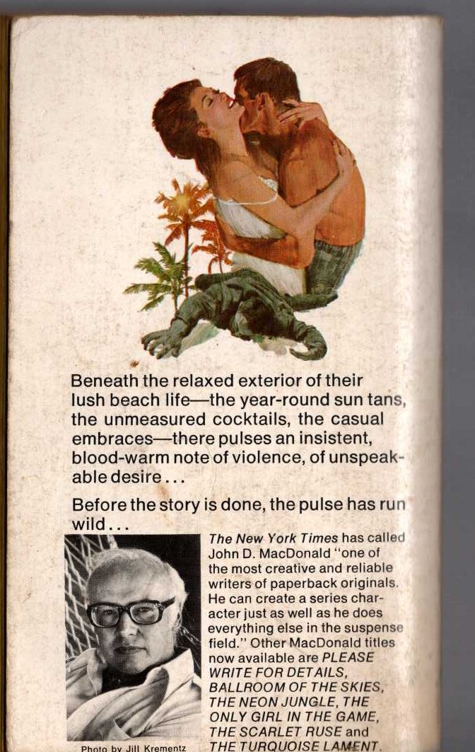 John D. MacDonald  SLAM THE BIG DOOR magnified rear book cover image