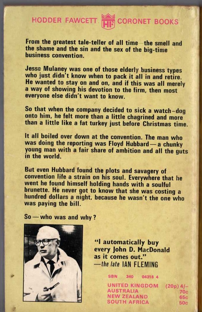 John D. MacDonald  A KEY TO THE SUITE magnified rear book cover image