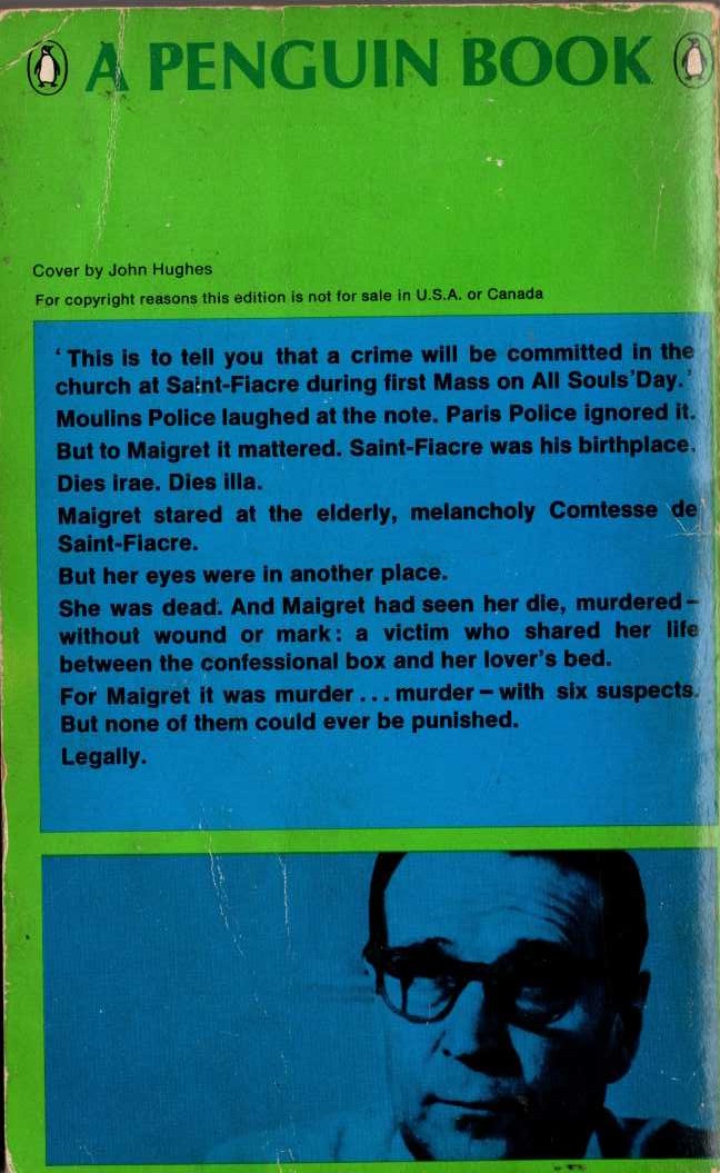 Georges Simenon  MAIGRET GOES HOME magnified rear book cover image