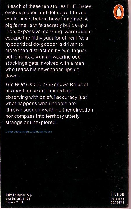 H.E. Bates  THE WILD CHERRY TREE magnified rear book cover image