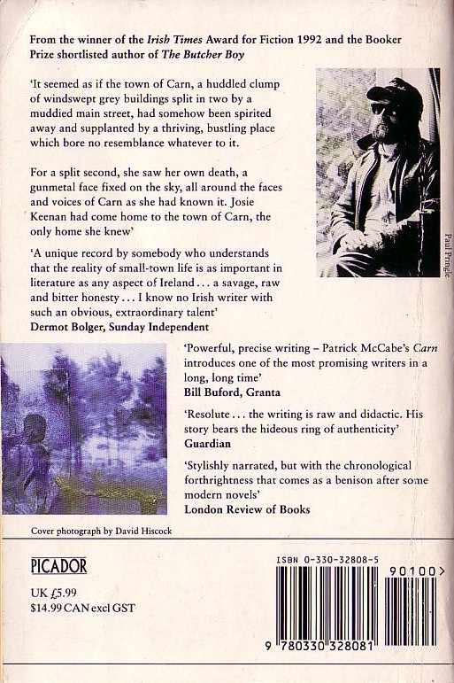 Patrick McCabe  CARN magnified rear book cover image