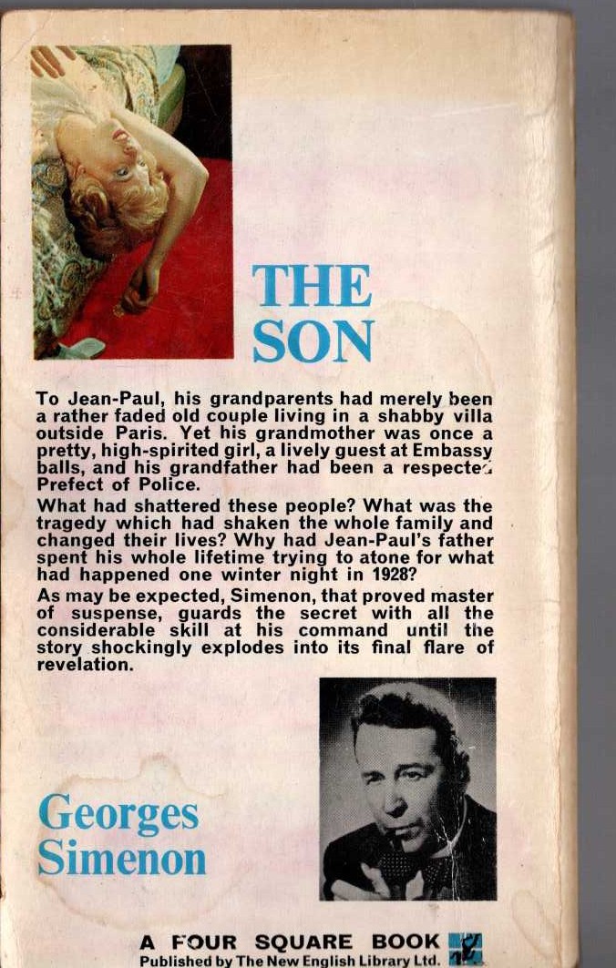 Georges Simenon  THE SON magnified rear book cover image