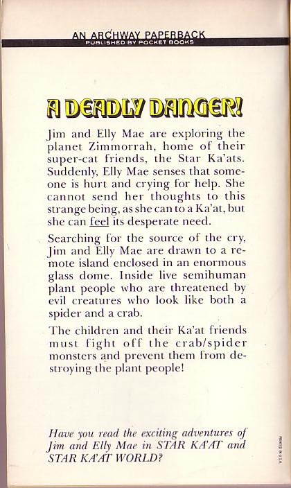 Andre Norton  STAR KA'ATS AND THE PLANT PEOPLE (Juvenile) magnified rear book cover image