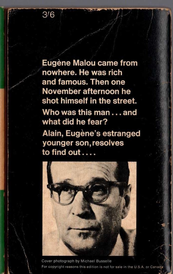 Georges Simenon  THE FATE OF THE MALOUS magnified rear book cover image