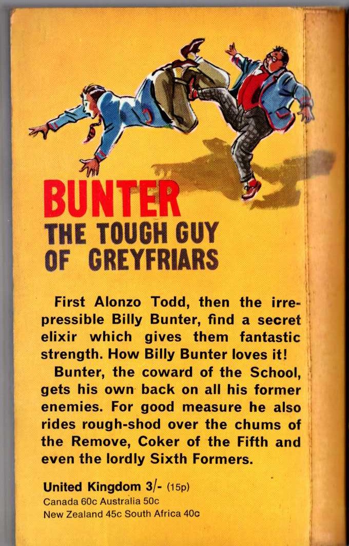 Frank Richards  BUNTER THE TOUGH GUY OF GREYFRIARS magnified rear book cover image