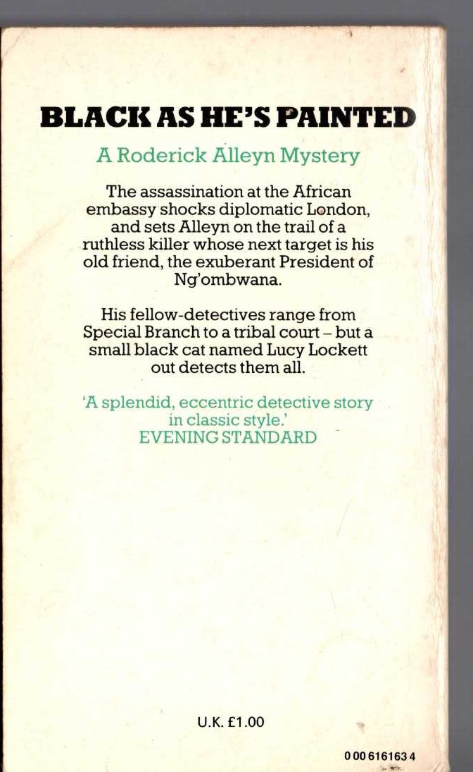 Ngaio Marsh  BLACK AS HE'S PAINTED magnified rear book cover image