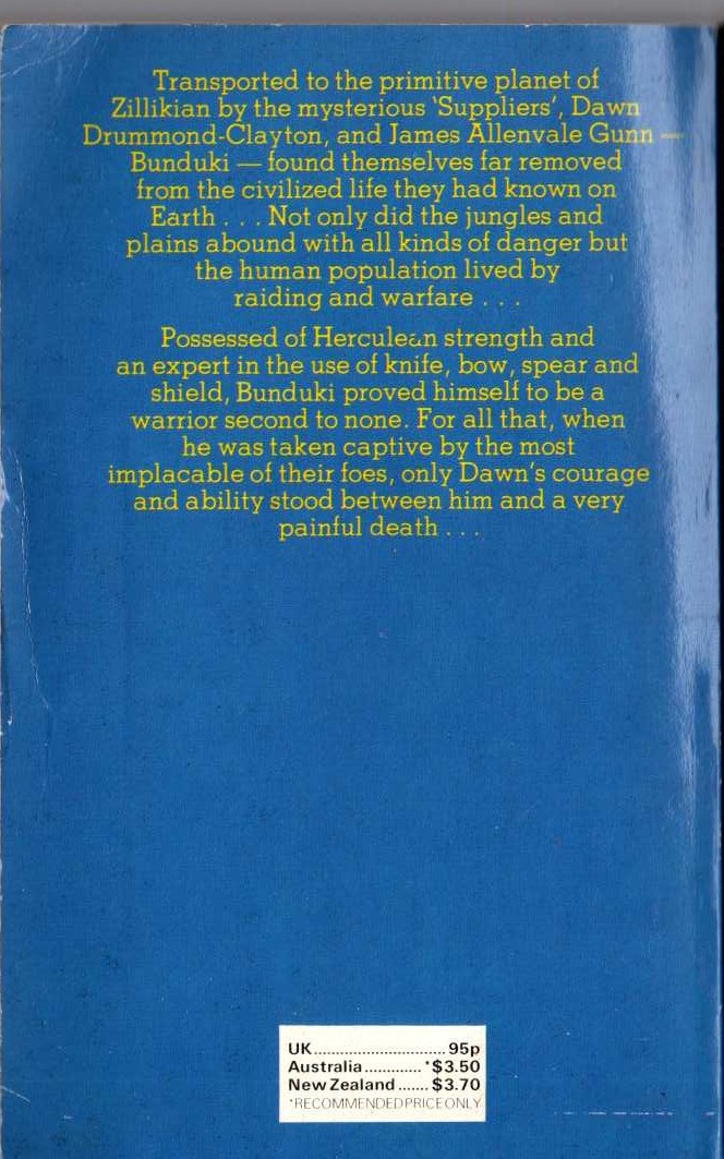 J.T. Edson  FEARLESS MASTER OF THE JUNGLE magnified rear book cover image