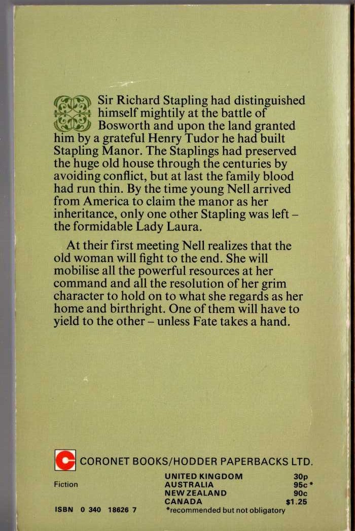 Elizabeth Cadell  THE HAYMAKER magnified rear book cover image