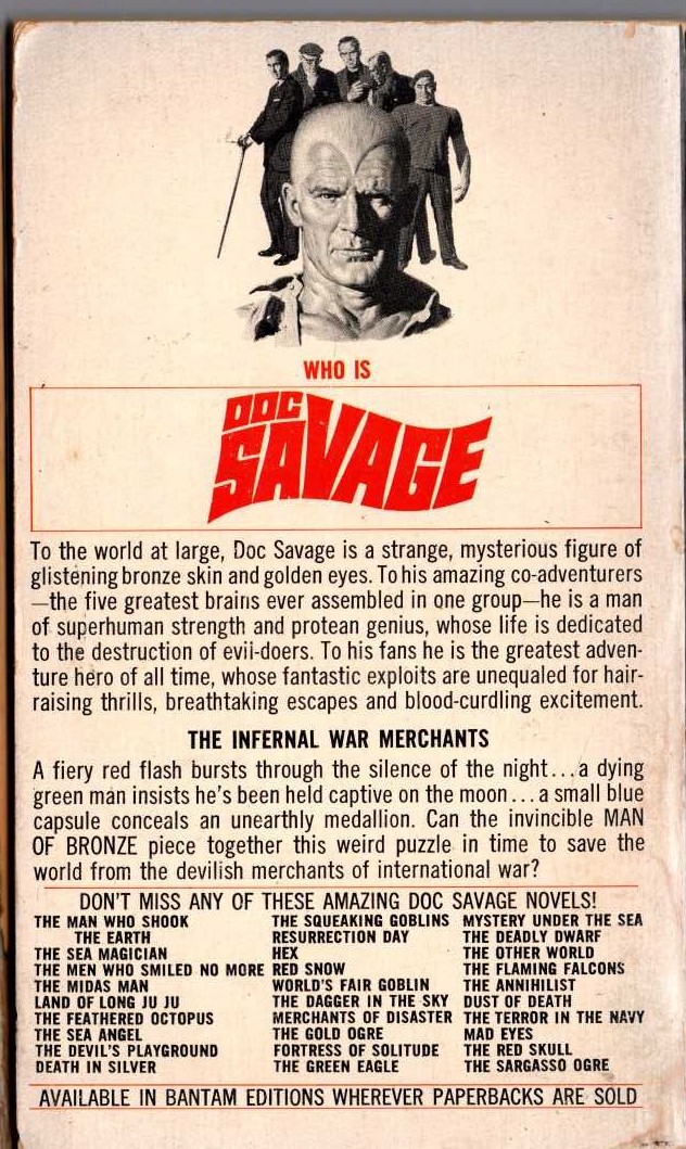 Kenneth Robeson  DOC SAVAGE: DEVIL ON THE MOON magnified rear book cover image