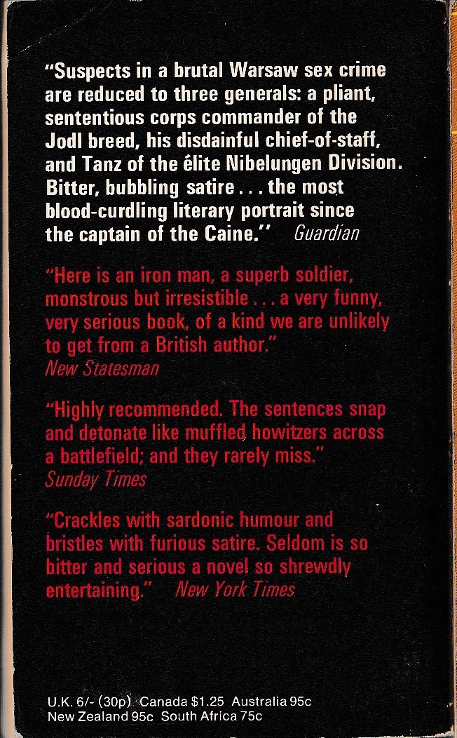 H.H. Kirst  THE NIGHT OF THE GENERALS magnified rear book cover image