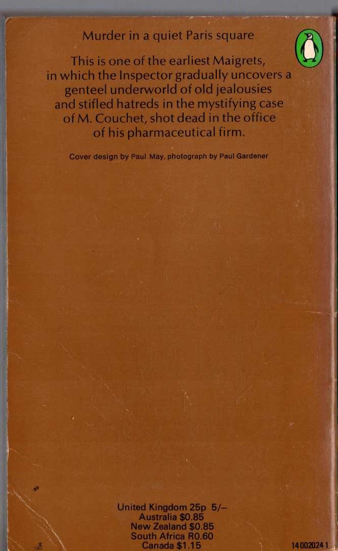 Georges Simenon  MAIGRET MYSTIFIED magnified rear book cover image