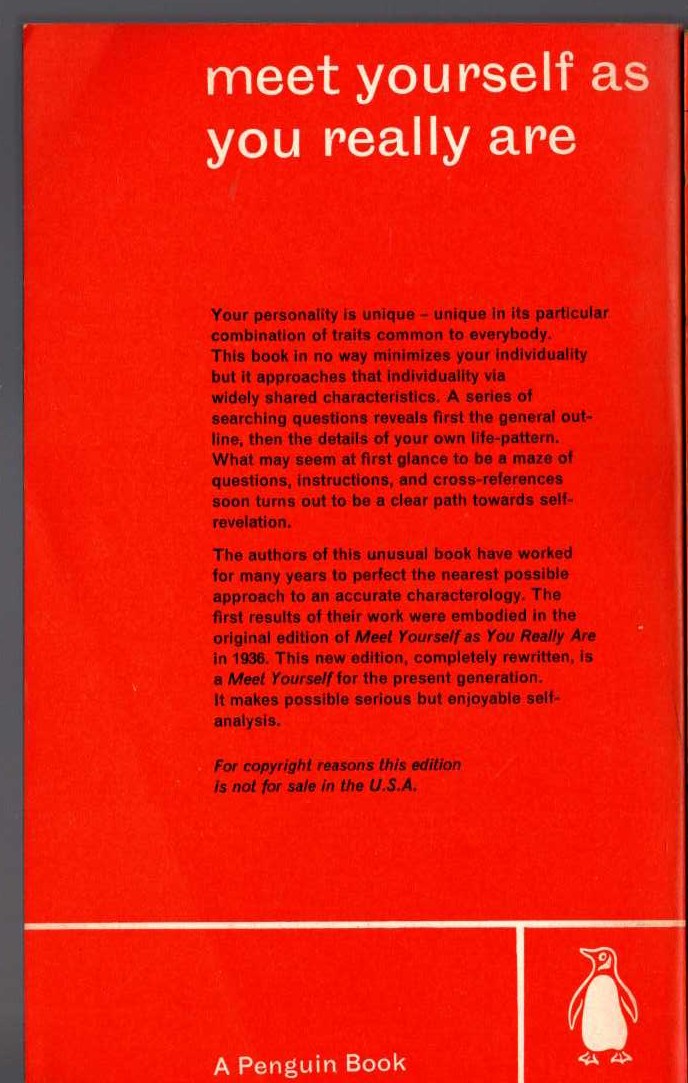MEET YOURSELF AS YOU REALLY ARE magnified rear book cover image