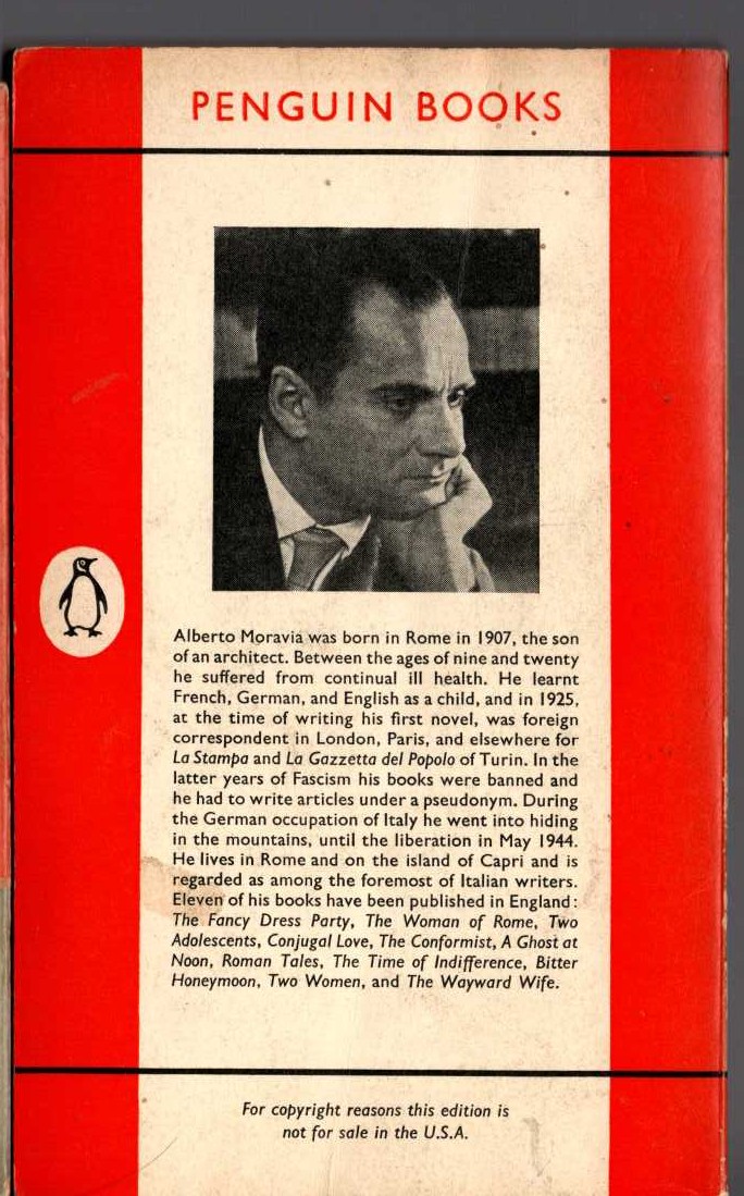 Alberto Moravia  ROMAN TALES magnified rear book cover image