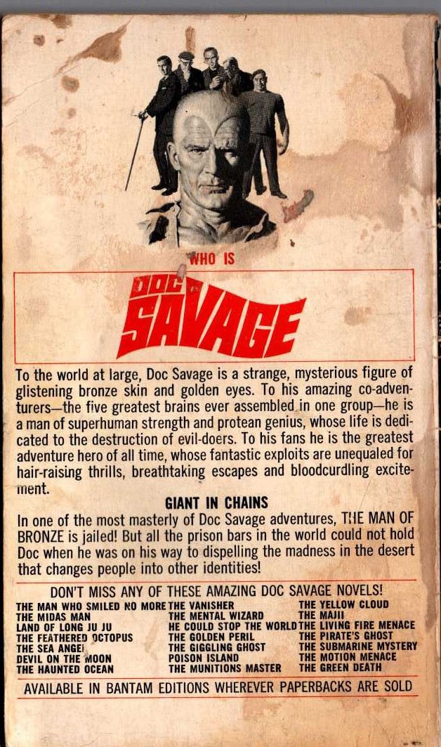 Kenneth Robeson  DOC SAVAGE: MAD MESA magnified rear book cover image