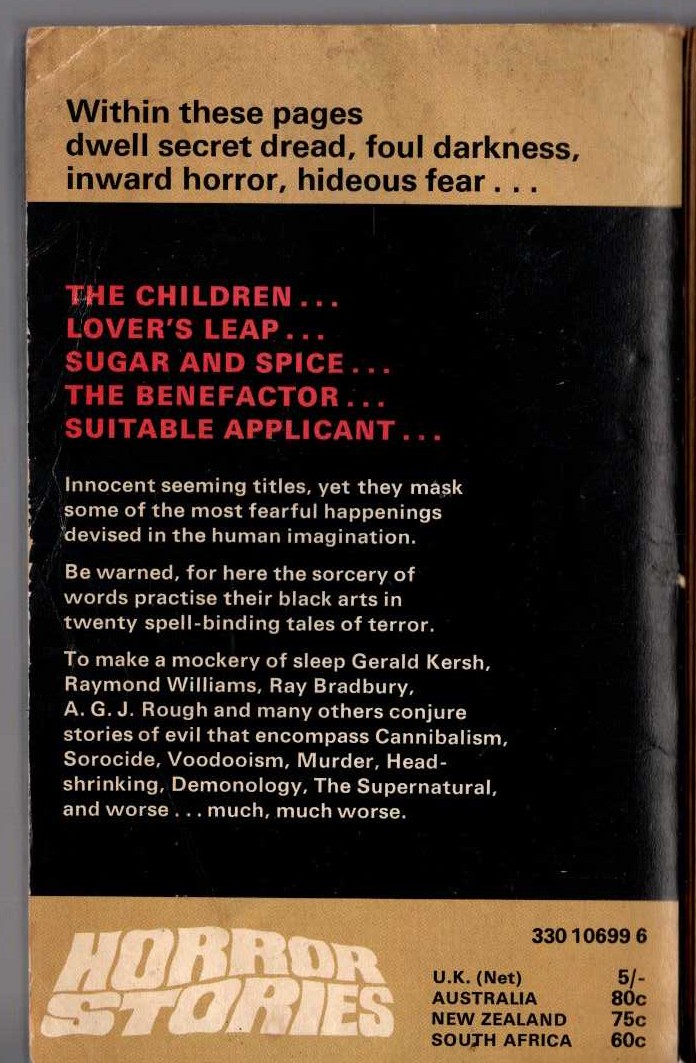 Herbert van Thal (selects) THE EIGHTH PAN BOOK OF HORROR STORIES. Vol.8.8th magnified rear book cover image