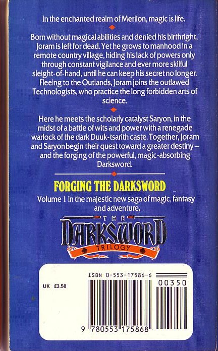 THE DARKSWORD I: FORGING THE DARKSWORD magnified rear book cover image