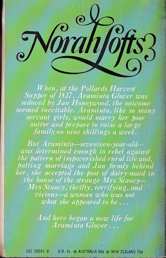 Norah Lofts  TO SEE A FINE LADY magnified rear book cover image