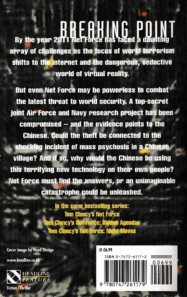 Tom Clancy  NET FORCE: BREAKING POINT magnified rear book cover image