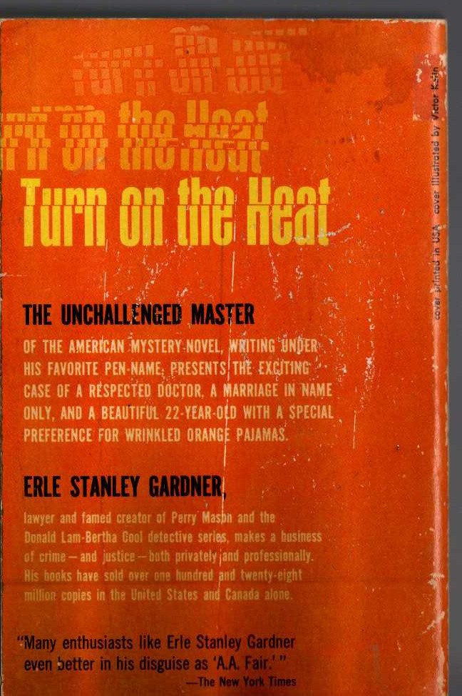 A.A. Fair  TURN ON THE HEAT magnified rear book cover image